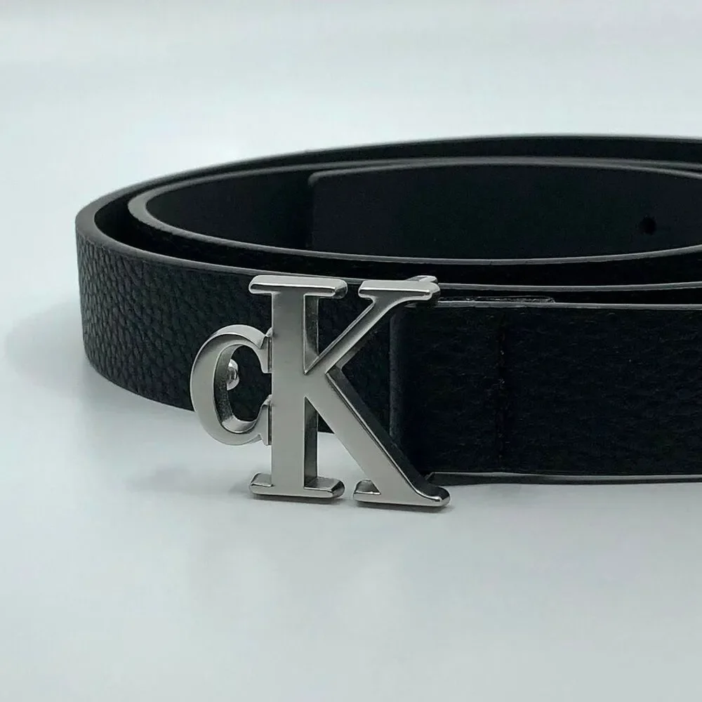 Women's Calvin Klein Women's Black Faux Leather Belt, 38–44 Inches, X7G9A493